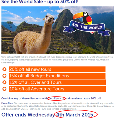 See the World Sale - Up to 30% off if booked before March 4th!